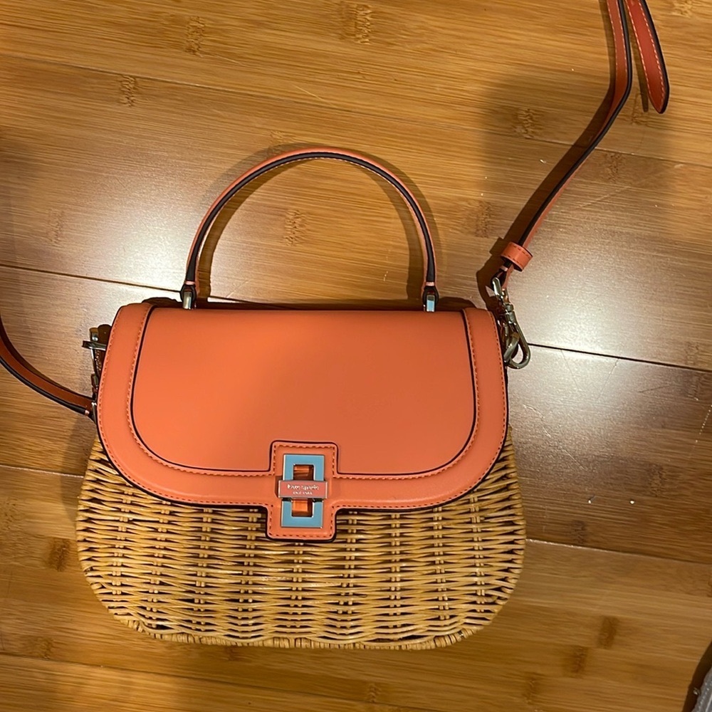 Kate Spade New York Gracie Wicker Medium Top Handle Bag NWOT